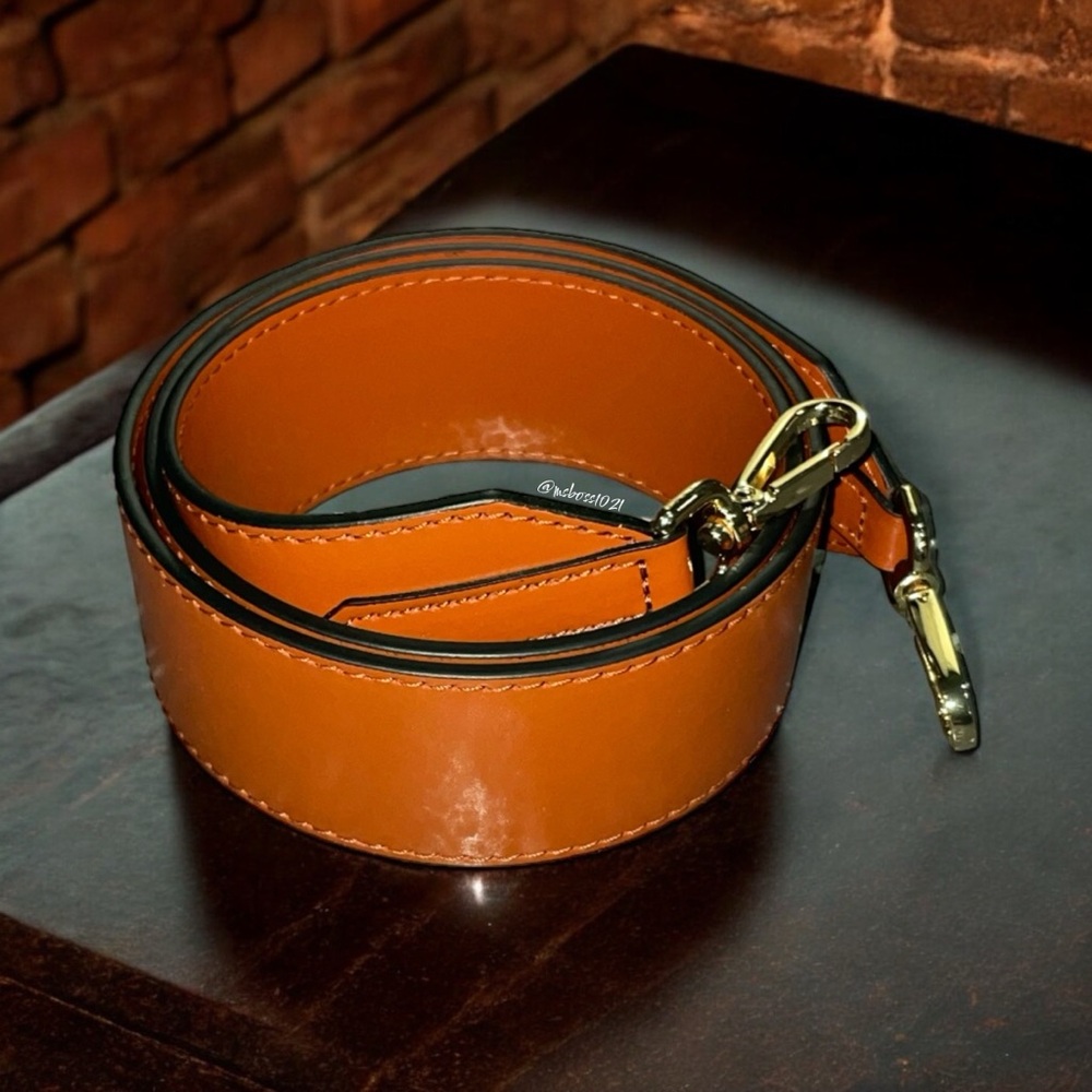 Mario Valentino Leather Replacement Strap in Carob (Cognac)